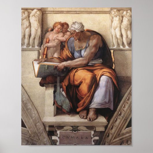 Sistine Chapel Ceiling: Cumaean Sibyl Michelangelo Poster (Voorkant)