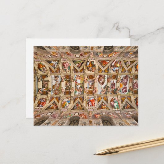 Sistine Chapel Ceiling door Michelangelo Briefkaart (Voorkant / Achterkant in situ)