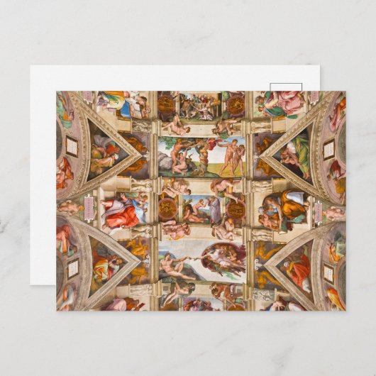 Sistine Chapel Ceiling door Michelangelo Buonarrot Briefkaart (Voorkant / Achterkant)