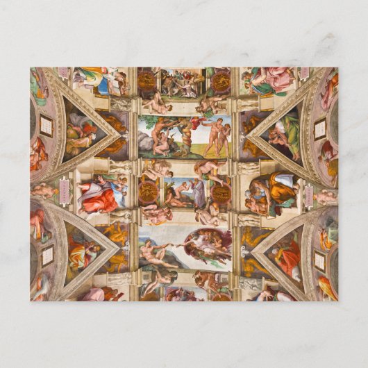 Sistine Chapel Ceiling door Michelangelo Buonarrot Briefkaart (Voorkant)