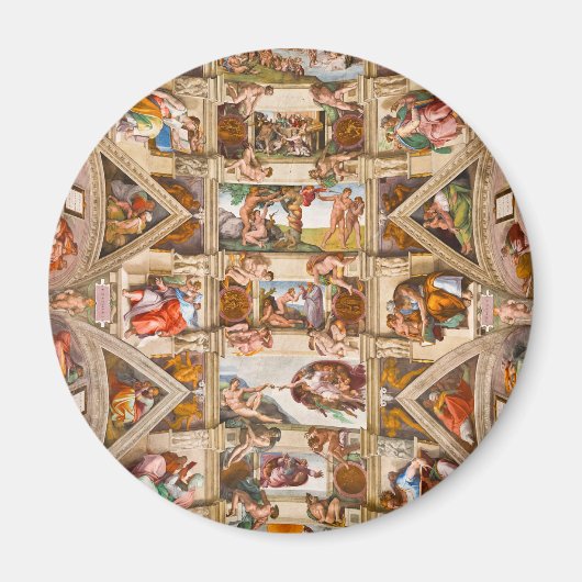 Sistine Chapel Ceiling door Michelangelo Buonarrot Magneet (Voorkant)
