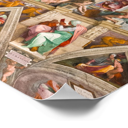 Sistine Chapel Ceiling door Michelangelo Buonarrot Poster (Hoek)