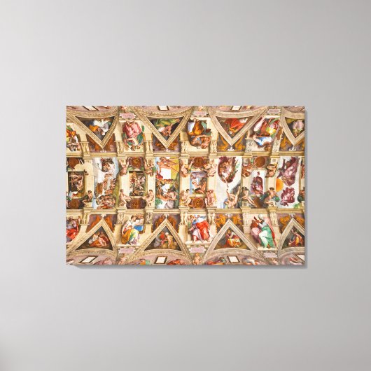 Sistine Chapel Ceiling door Michelangelo Canvas Afdruk (Voorkant)