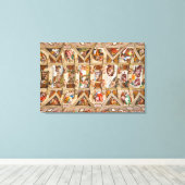 Sistine Chapel Ceiling door Michelangelo Canvas Afdruk (Insitu (Houten vloer))