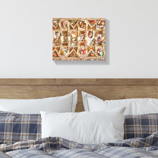 Sistine Chapel Ceiling door Michelangelo Canvas Afdruk (Insitu (Slaapkamer))