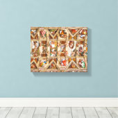 Sistine Chapel Ceiling door Michelangelo Canvas Afdruk (Insitu (Houten vloer))