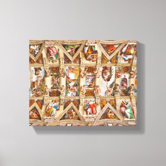 Sistine Chapel Ceiling door Michelangelo Canvas Afdruk (Voorkant)