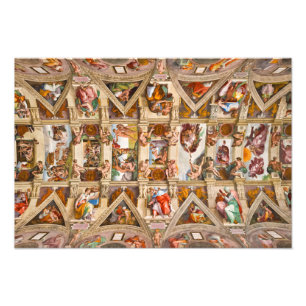 Sistine Chapel Ceiling door Michelangelo Foto Afdruk