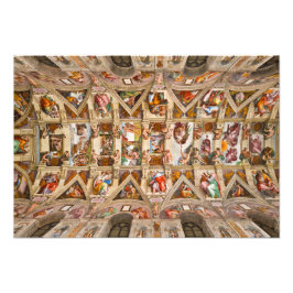 Sistine Chapel Ceiling door Michelangelo Foto Afdruk