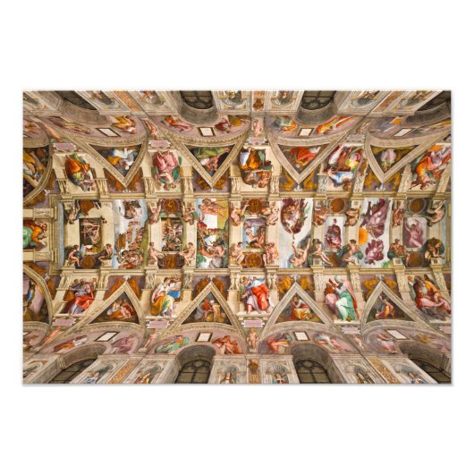 Sistine Chapel Ceiling door Michelangelo Foto Afdruk (Voorkant)