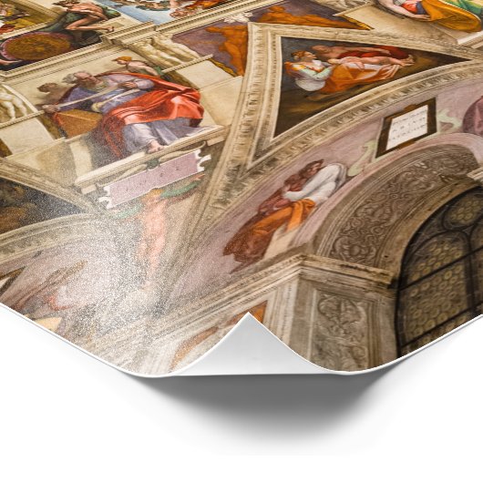 Sistine Chapel Ceiling door Michelangelo Foto Afdruk (Hoek)
