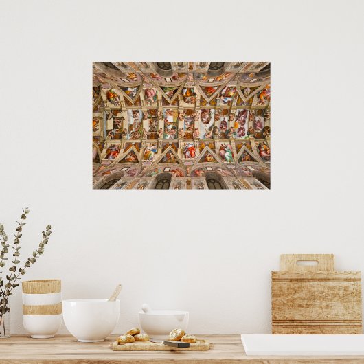 Sistine Chapel Ceiling door Michelangelo Poster (Keuken)