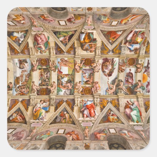 Sistine Chapel Ceiling door Michelangelo Vierkante Sticker (Voorkant)