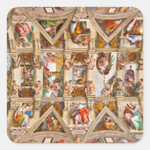 Sistine Chapel Ceiling door Michelangelo Vierkante Sticker