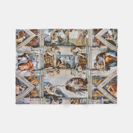 Sistine Chapel Ceiling Michelangelo Fleece Deken (Voorkant (Horizontaal))