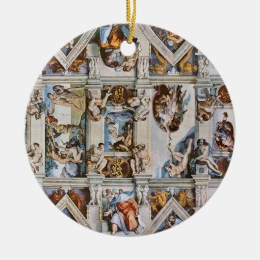 Sistine Chapel Ceiling Michelangelo Keramisch Ornament (Voorkant)