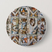Sistine Chapel Ceiling Michelangelo Ronde Button 7,6 Cm (Voorkant)