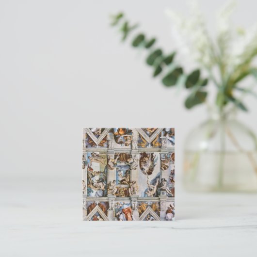 Sistine Chapel Ceiling Michelangelo Vierkante Visitekaartje (Staand voorkant)