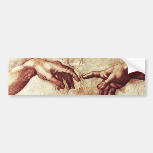 Sistine Chapel Creation of Adam Bumpersticker (Voorkant)