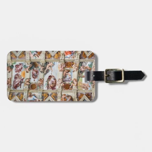 Sistine Chapel Michelangelo - Vaticaan, Rome, Ital Bagagelabel (Voorkant horizontaal)