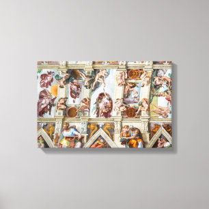 Sistine Chapel Michelangelo - Vaticaan, Rome, Ital Canvas Afdruk