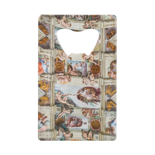 Sistine Chapel Michelangelo - Vaticaan, Rome, Ital Creditkaart Flessenopener (Achterkant)