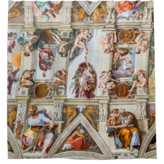 Sistine Chapel Michelangelo - Vaticaan, Rome, Ital Douchegordijn (Voorkant)