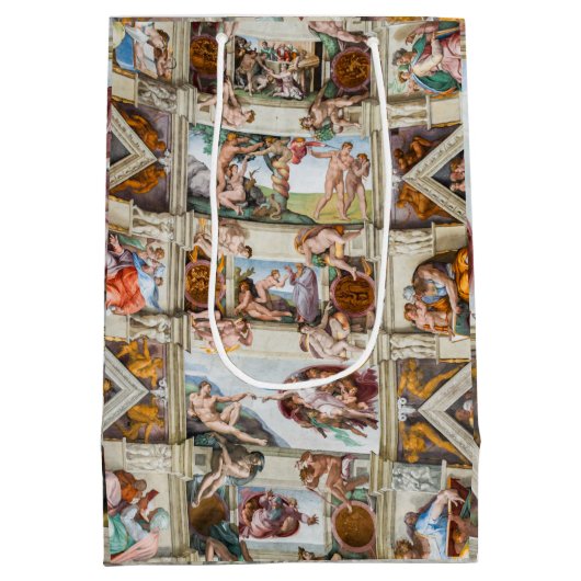 Sistine Chapel Michelangelo - Vaticaan, Rome, Ital Medium Cadeauzakje (Achterkant)