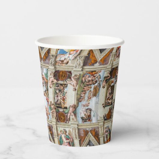 Sistine Chapel Michelangelo - Vaticaan, Rome, Ital Papieren Bekers (Achterkant)