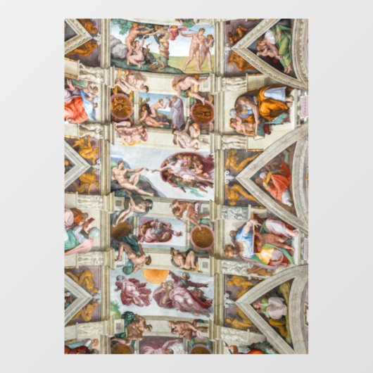 Sistine Chapel Michelangelo - Vaticaan, Rome, Ital Raamsticker (Vel)