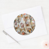Sistine Chapel Michelangelo - Vaticaan, Rome, Ital Ronde Sticker (Envelop)