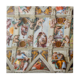 Sistine Chapel Michelangelo - Vaticaan, Rome, Ital Tegeltje