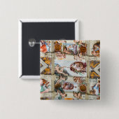 Sistine Chapel Michelangelo - Vaticaan, Rome, Ital Vierkante Button 5,1 Cm (Voorkant /achterkant)