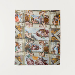 Sistine Chapel Michelangelo - Vaticaan, Rome, Ital Wandkleed