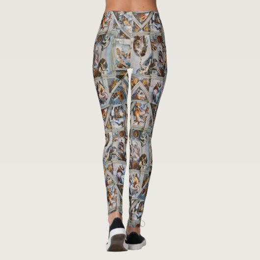 Sistine Chapel van Michelangelo Yoga Running Leggings (Achterkant)