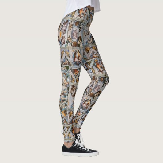 Sistine Chapel van Michelangelo Yoga Running Leggings (Rechts)