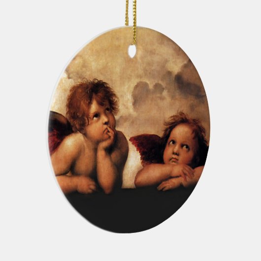 Sistine Madonna 2 Angels door Raphael Keramisch Ornament (Rechts)