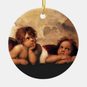 Sistine Madonna 2 Angels door Raphael Keramisch Ornament