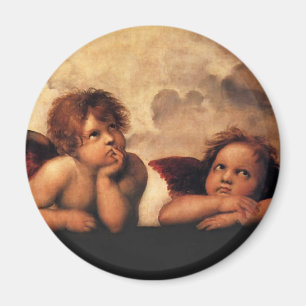 Sistine Madonna 2 Angels door Raphael Magneet