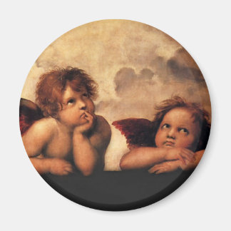 Sistine Madonna 2 Angels door Raphael Magneet