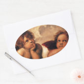 Sistine Madonna 2 Angels door Raphael Ovale Sticker (Envelop)