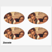 Sistine Madonna 2 Angels door Raphael Ovale Sticker (Vel)