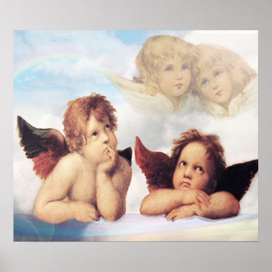 Sistine Madonna 2 Angels door Raphael Poster (Voorkant)