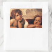 Sistine Madonna 2 Angels door Raphael Rechthoekige Sticker (Tas)