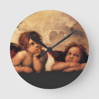 Sistine Madonna 2 Angels door Raphael Ronde Klok