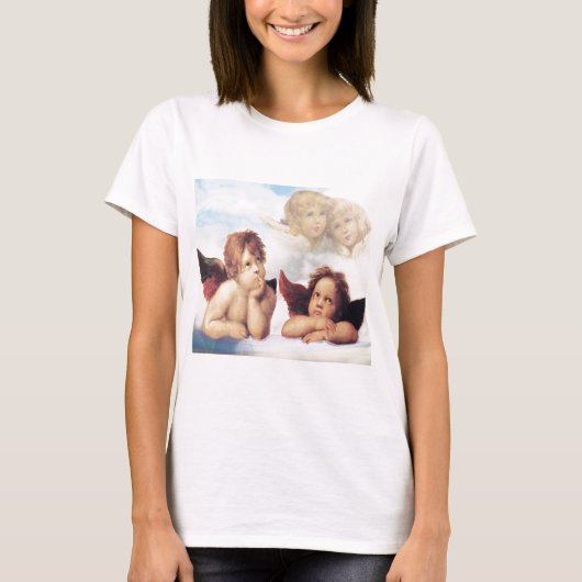 Sistine Madonna 2 Angels door Raphael T-shirt (Voorkant)