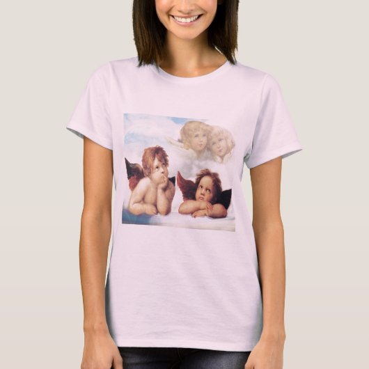 Sistine Madonna 2 Angels door Raphael T-shirt (Voorkant)