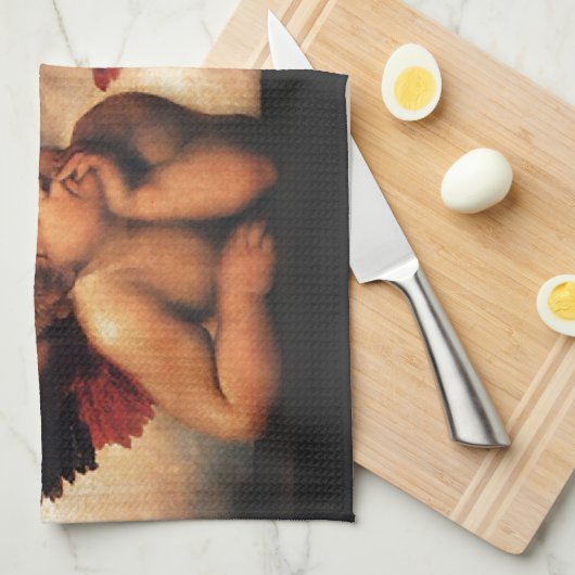 Sistine Madonna 2 Angels door Raphael Theedoek (Quarter Fold)