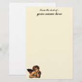 Sistine Madonna, Angels detail van Raphael Sanzio Briefpapier (Voorkant / Achterkant)