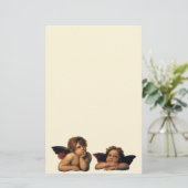 Sistine Madonna, Angels detail van Raphael Sanzio Briefpapier (Staand voorkant)